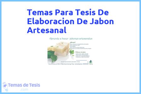 Tesis de Elaboracion De Jabon Artesanal: Ejemplos y temas TFG TFM