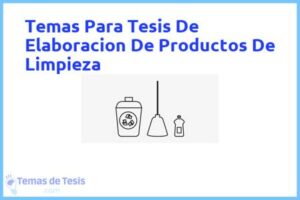 Tesis de Elaboracion De Productos De Limpieza: Ejemplos y temas TFG TFM