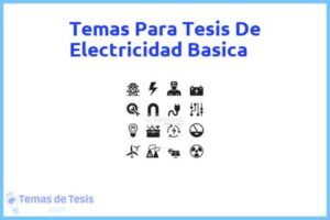 Tesis de Electricidad Basica: Ejemplos y temas TFG TFM