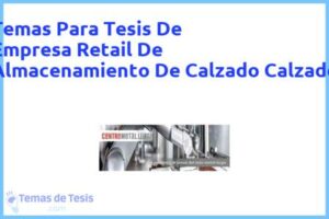 Tesis de Empresa Retail De Almacenamiento De Calzado Calzado: Ejemplos y temas TFG TFM