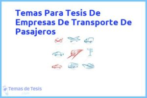 Tesis de Empresas De Transporte De Pasajeros: Ejemplos y temas TFG TFM