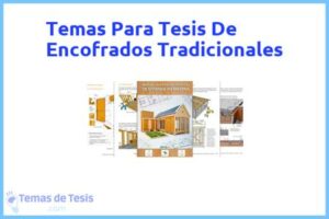 Tesis de Encofrados Tradicionales: Ejemplos y temas TFG TFM