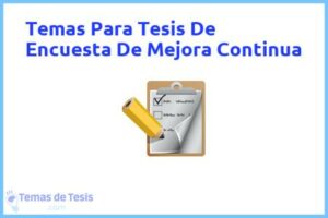 Tesis de Encuesta De Mejora Continua: Ejemplos y temas TFG TFM