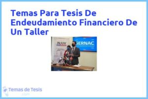 Tesis de Endeudamiento Financiero De Un Taller: Ejemplos y temas TFG TFM