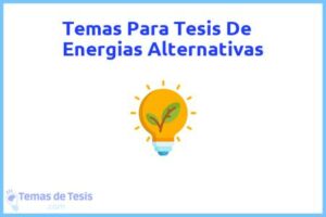Tesis de Energias Alternativas: Ejemplos y temas TFG TFM