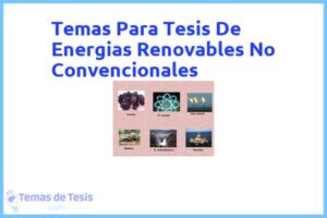 Tesis de Energias Renovables No Convencionales: Ejemplos y temas TFG TFM