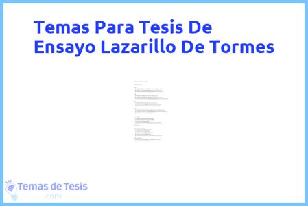 temas de tesis de Ensayo Lazarillo De Tormes, ejemplos para tesis en Ensayo Lazarillo De Tormes, ideas para tesis en Ensayo Lazarillo De Tormes, modelos de trabajo final de grado TFG y trabajo final de master TFM para guiarse
