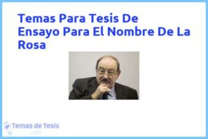 Tesis de Ensayo Para El Nombre De La Rosa: Ejemplos y temas TFG TFM