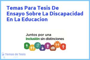 Tesis de Ensayo Sobre La Discapacidad En La Educacion: Ejemplos y temas TFG TFM