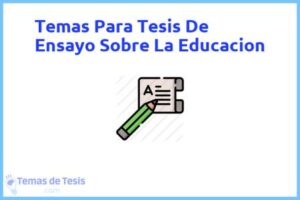 Tesis de Ensayo Sobre La Educacion: Ejemplos y temas TFG TFM