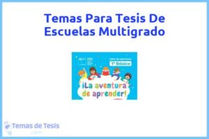Tesis de Escuelas Multigrado: Ejemplos y temas TFG TFM