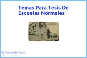 Tesis de Escuelas Normales: Ejemplos y temas TFG TFM