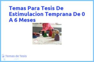Tesis de Estimulacion Temprana De 0 A 6 Meses: Ejemplos y temas TFG TFM