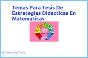Tesis de Estrategias Didacticas En Matematicas: Ejemplos y temas TFG TFM