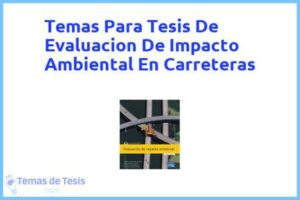 Tesis de Evaluacion De Impacto Ambiental En Carreteras: Ejemplos y temas TFG TFM