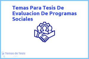 Tesis de Evaluacion De Programas Sociales: Ejemplos y temas TFG TFM