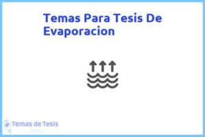 Tesis de Evaporacion: Ejemplos y temas TFG TFM