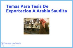 Tesis de Exportacion A Arabia Saudita: Ejemplos y temas TFG TFM