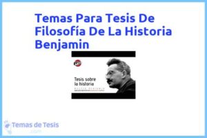Tesis de Filosofía De La Historia Benjamin: Ejemplos y temas TFG TFM