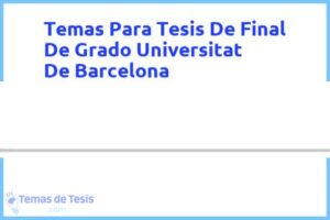Tesis de Final De Grado Universitat De Barcelona: Ejemplos y temas TFG TFM