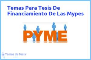 Tesis de Financiamiento De Las Mypes: Ejemplos y temas TFG TFM
