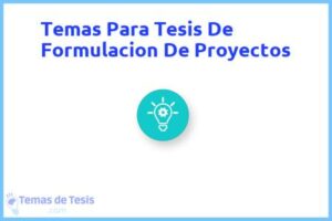 Tesis de Formulacion De Proyectos: Ejemplos y temas TFG TFM