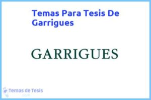 Tesis de Garrigues: Ejemplos y temas TFG TFM