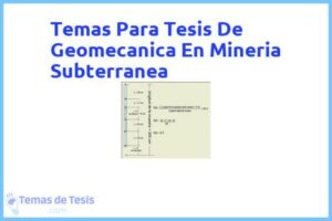 Tesis de Geomecanica En Mineria Subterranea: Ejemplos y temas TFG TFM
