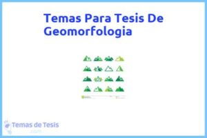 Tesis de Geomorfologia: Ejemplos y temas TFG TFM