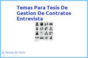 Tesis de Gestion De Contratos Entrevista: Ejemplos y temas TFG TFM