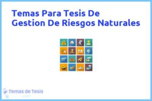 Tesis de Gestion De Riesgos Naturales: Ejemplos y temas TFG TFM