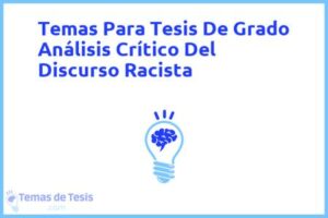 Tesis de Grado Análisis Crítico Del Discurso Racista: Ejemplos y temas TFG TFM