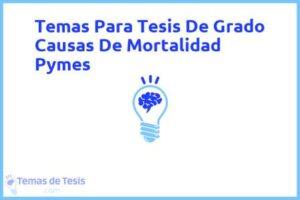 Tesis de Grado Causas De Mortalidad Pymes: Ejemplos y temas TFG TFM