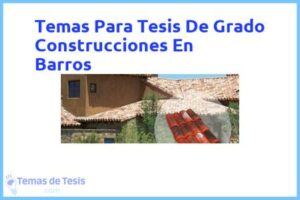 Tesis de Grado Construcciones En Barros: Ejemplos y temas TFG TFM
