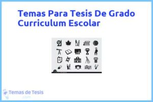 Tesis de Grado Curriculum Escolar: Ejemplos y temas TFG TFM