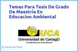 Tesis de Grado De Maestria En Educacion Ambiental: Ejemplos y temas TFG TFM