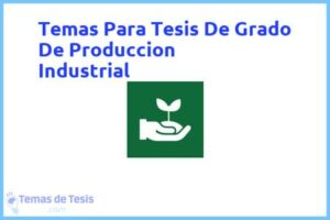 Tesis de Grado De Produccion Industrial: Ejemplos y temas TFG TFM