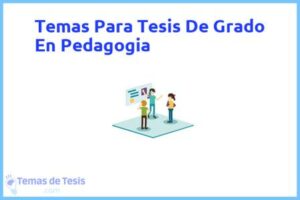 Tesis de Grado En Pedagogia: Ejemplos y temas TFG TFM