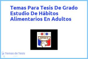 Tesis de Grado Estudio De Hábitos Alimentarios En Adultos: Ejemplos y temas TFG TFM