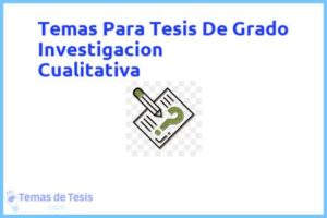 Tesis de Grado Investigacion Cualitativa: Ejemplos y temas TFG TFM