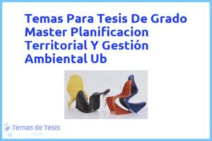 Tesis de Grado Master Planificacion Territorial Y Gestión Ambiental Ub: Ejemplos y temas TFG TFM