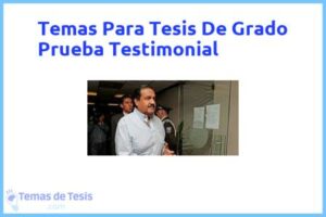 Tesis de Grado Prueba Testimonial: Ejemplos y temas TFG TFM