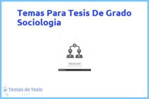 Tesis de Grado Sociologia: Ejemplos y temas TFG TFM