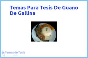 Tesis de Guano De Gallina: Ejemplos y temas TFG TFM