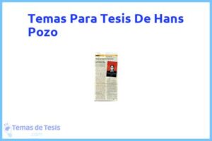 Tesis de Hans Pozo: Ejemplos y temas TFG TFM