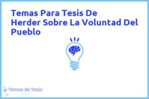 Tesis de Herder Sobre La Voluntad Del Pueblo: Ejemplos y temas TFG TFM