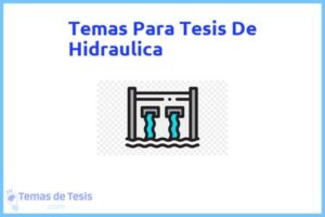 Tesis de Hidraulica: Ejemplos y temas TFG TFM