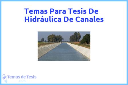 Tesis de Hidráulica De Canales: Ejemplos y temas TFG TFM