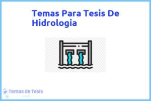 Tesis de Hidrologia: Ejemplos y temas TFG TFM