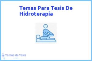 Tesis de Hidroterapia: Ejemplos y temas TFG TFM